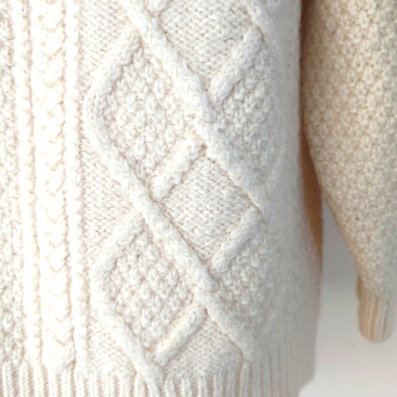 Aran Crafts Merino Wool Irish Fisherman Zipper Cardigan 1XX - Picture 14 of 16